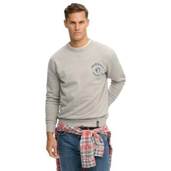 Vintage Light Grey Superdry Merchant Graphic Men's Sweatshirt
