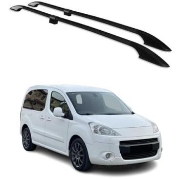 Barres de toit Alu Noir pour Peugeot Partner Tepee