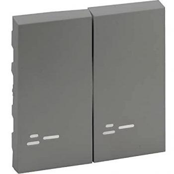 Cubierta de interruptor Niloé Step doble aluminio Legrand 864308
