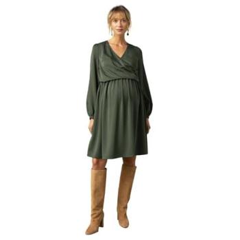 Robe cache-coeur enceinte vert sapin