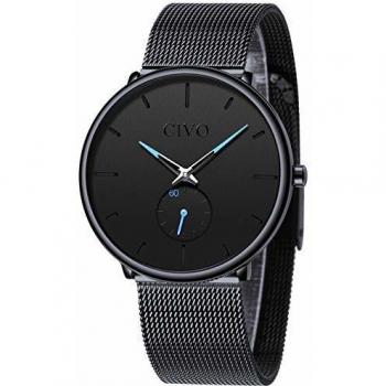 Montre Business CIVO Noir Imperméable Homme