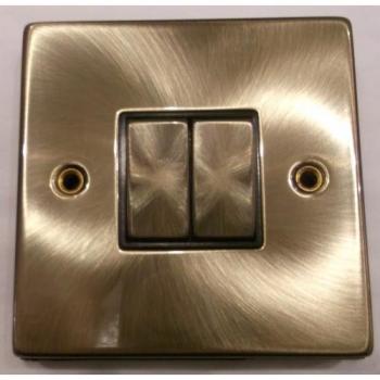 Antique Brass 2 Gang Light Switch