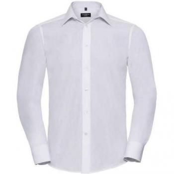 Camicia Formale Russell Collection a Maniche Lunghe in Popeline per Uomo