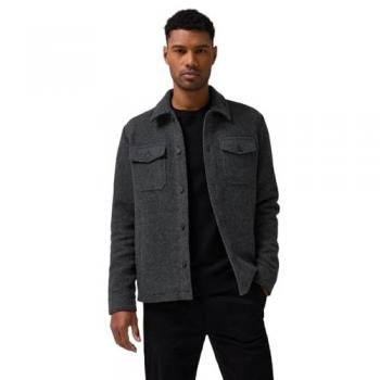 STREET ONE MEN Herren Langarmhemd, schwarz, Materialmix, Gr. XXL