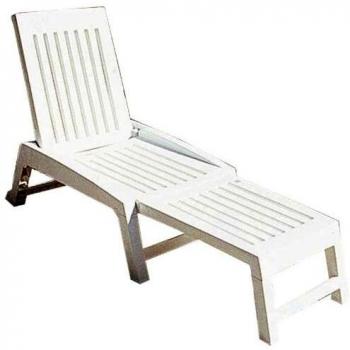 Lettino Prendisole in Resina Bianco Mod. Orfeo