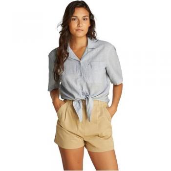 Tommy Jeans Relaxed Fit Baumwoll-Leinen-Hemd – Hellblau, M