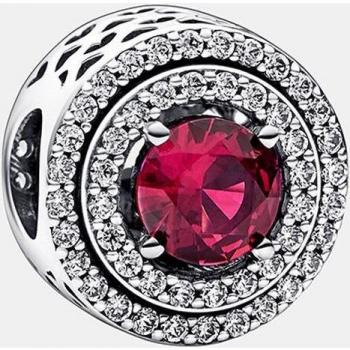 PANDORA Charm Plata de Ley Círculo Rojo con Circonitas y Cristales Artificiales