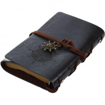 Retro Black Leather Diary