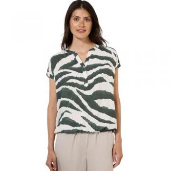 Top imprimé vert Split Neck pour femmes – Taille XXL