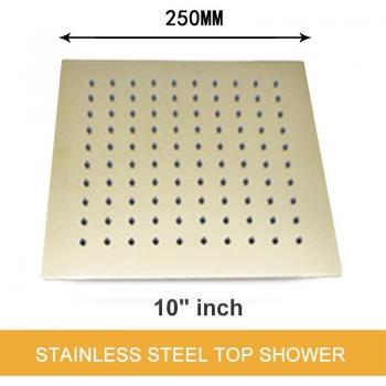 Brushed Gold Square Rainfall Shower Head 8/10/12 Inch