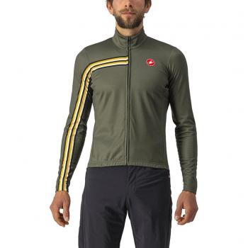 Maglia Castelli Unlimited Thermal Manica Lunga Verde Scuro-Giallo XXL