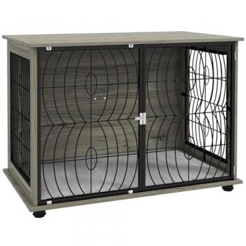 PawHut 37 inch Indoor Dog Crate with Washable Cushion and Lockable Door for Large Dogs