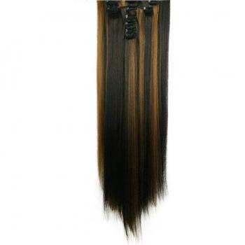 8 Piece 28 Inch Clip-In Long Straight Synthetic Hair Extensions