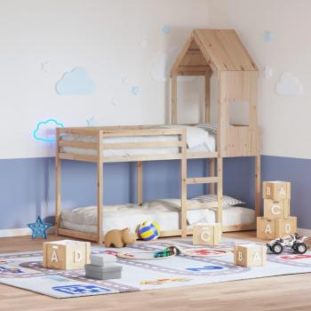 Bunk Bed for Single Person without Mattress, Solid Pine, 90 x 190 cm, VidaXL