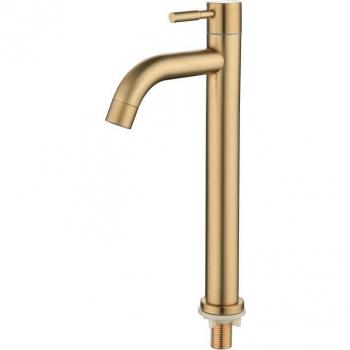 Robinet de lavabo or, eau froide, acier inoxydable