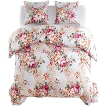 Copripiumino a tre pezzi VidaXL 200x200 cm con stampa floreale