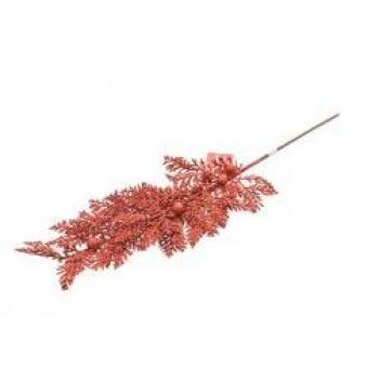 Ramo rosso con glitter per addobbi natalizi 58CM