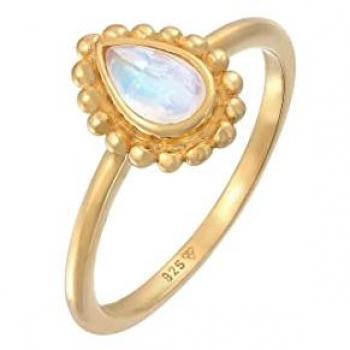 Elli Fingerring »Ring Mondstein Tropfen Dots Kugel 925 Silber«