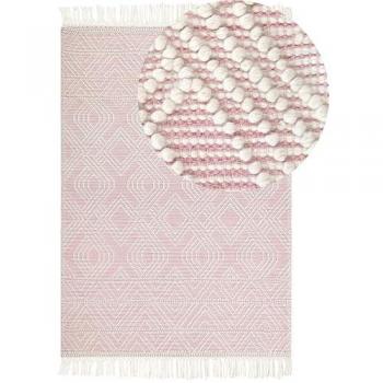 Camere Chic: Tappeto Geometrico Bianco e Rosa Pastello 160x230