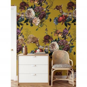 Papier Peint Jaune Floral