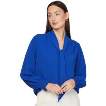 Cobalt Women’s Tie Neck Cuffed Shirt, Size 8