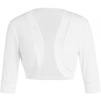 Veste Cropped Femme 3/4 Manches Classique Boléro Été Blanc XXL