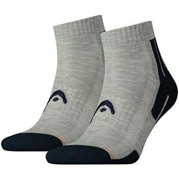 Calcetines Grises-Azul Quarter Performance Pack