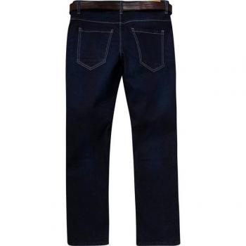 John Devin Straight‑Fit Jeans Herren, 31 Gr., 34 Lg., Dunkelblau, used Crinkle‑Optik