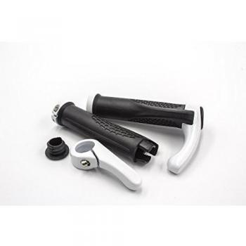 Poignées de Guidon Vhbw avec Bar-Ends, Ergonomiques, Blanc/Noir