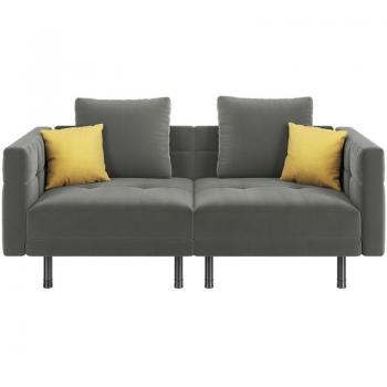 Sofá cama Yaheetech de dos plazas, respaldo y brazos móviles, estilo contemporáneo