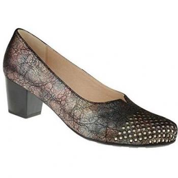 Lei by tessamino Damen Pumps Tina | Echtes Leder | Weite H | Hallux geeignet 5 schwarz
