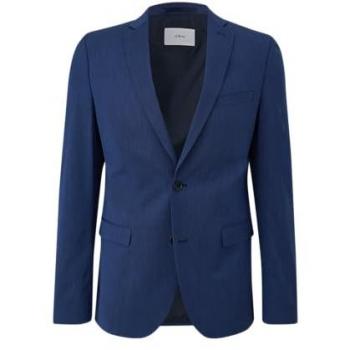S.Oliver BLACK LABEL Slim Fit 2-Knopf-Sakko mit Viskose-Anteil in Royal, Größe 48