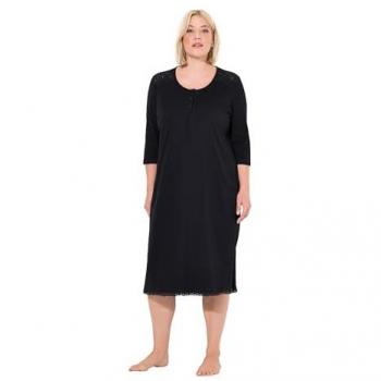 Ulla Popken Elegantes Nachthemd mit Lochmuster