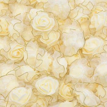 20pcs 4.5cm Glitter Foam Rose Flowers
