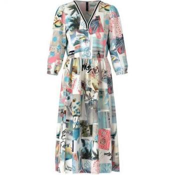 Marc Cain Damen‑Midikleid „Sommer Sports Print“ – 38 S, Korallendefekt