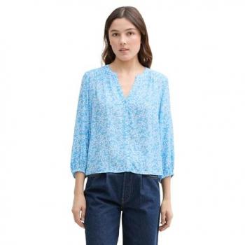 TOM TAILOR Denim Bluse im klassischen Stil mit floralem Design