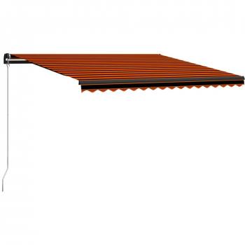 VIDAXL Tenda da Sole Retrattile Manuale 450x300 cm Arancione e Marrone 63962