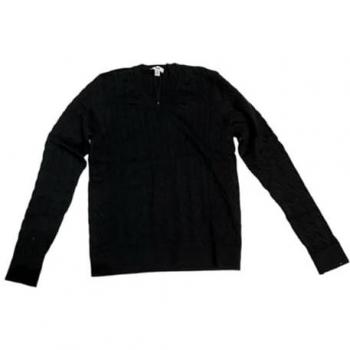 V‑Neck Sweater MAVI – Schwarzer Feinstrickpullover Damen L – schmale Passform