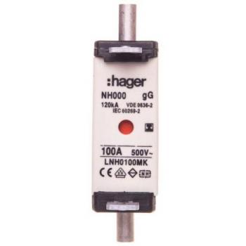 NH000 gG Fusibile Hager 500 V 100 A Capocorda Isolata