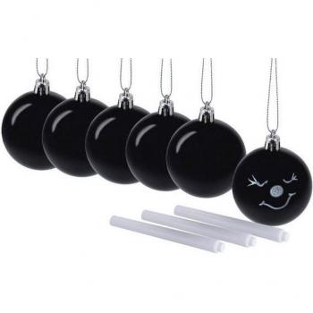 Individuelle Weihnachtsbaumkugeln schwarz