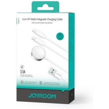 Draadloos opladen voor Apple Watch – JoyRoom 3,5 W, 1,2 m USB‑Lightning – Wit