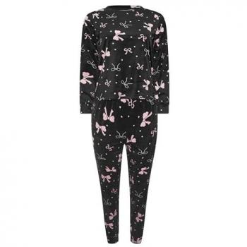 PixieGirl Black Petite Bow Lounge Set