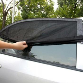 2Pcs 110*50CM Car Privacy Window Shade Black Mesh