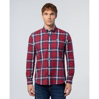 Herren-North Sails Hemd, rot kariert, S‑Größe