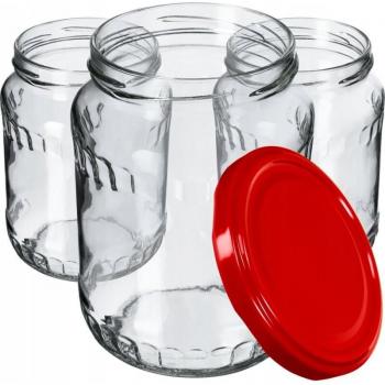 Set di Barattoli Marmellato KADAX 8 x 720 ml Rosso, Coperchio a Vite