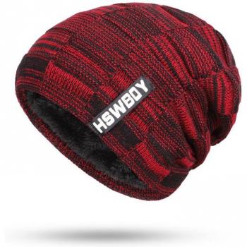 HSWBOY Striped Plaid Beanie for Men