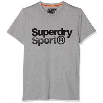 Superdry Core Sport Graphic Tee Top Sportivo, Grigio (Light Grey Marl 41Q), L Uomo