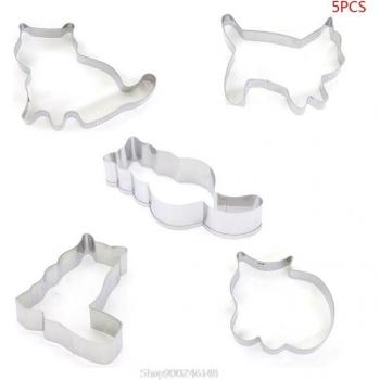 5pcs Animal Cat Biscuit Cutters