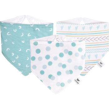 Baberos de 3 capas para bebés, 100% algodón, set de 3 unidades