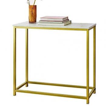 Table de fin SoBuy FSB29-G D'or avec cadre en métal